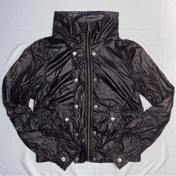 H&M Black Windbreaker 3/4 Sleeve Jacket - Picture 1 of 7